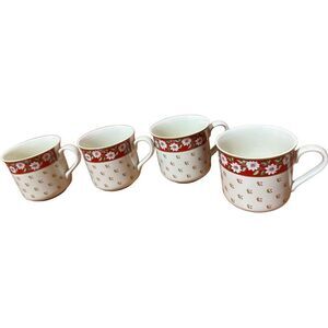 Classic Traditions Charlton Hall Cup set of 4 Mugs Vintage Made In Japan Christm